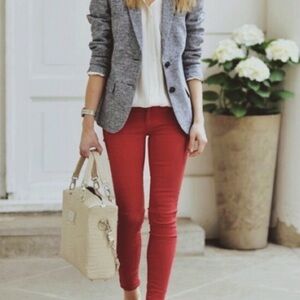 Ann Taylor LOFT Burnt Orange Skinny Jeans 8 Petite
